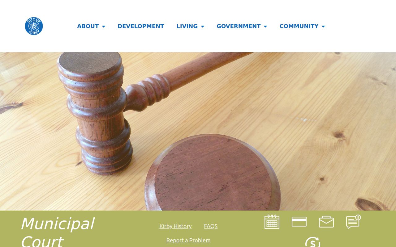 Bexar County Kirby municipal warrant records, court page under construction notice